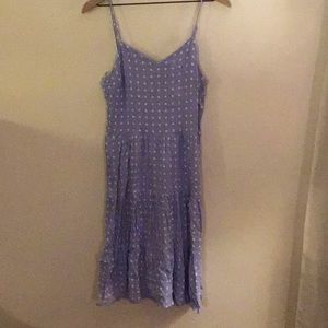 Monteau Light blue polka dot tiered summer dress